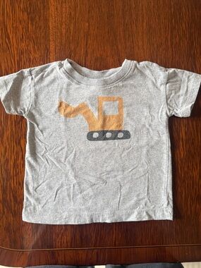 Hanna Andersson Gray Tee with Excavator Detail